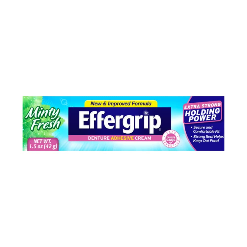 Effergrip Denture Adhesive Cream, MGF3 Extra Strong Holding Power, 1.5