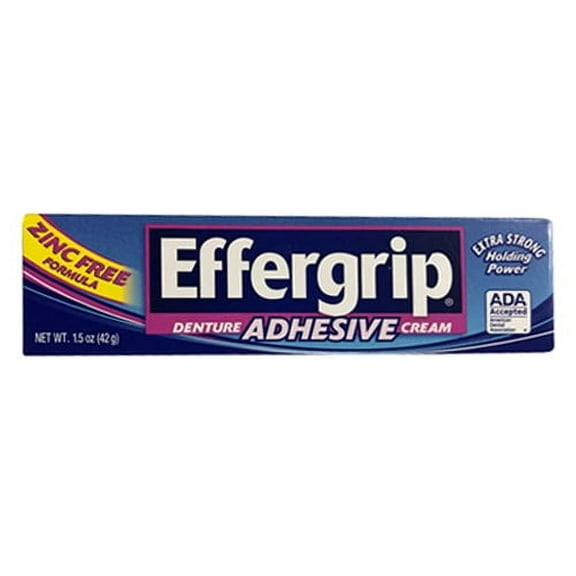 Effergrip Denture Adhesive Cream, Zinc Free Formula - 1.5 Oz