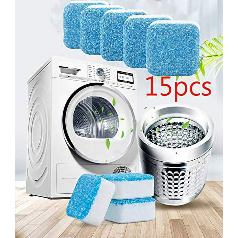Effervescent Tablet Washer Cleaner,Solid Washing Machine Cleaner,Deep  Cleaning Remover with Triple Decontamination for Bath Room Kitchen (15pcs)  