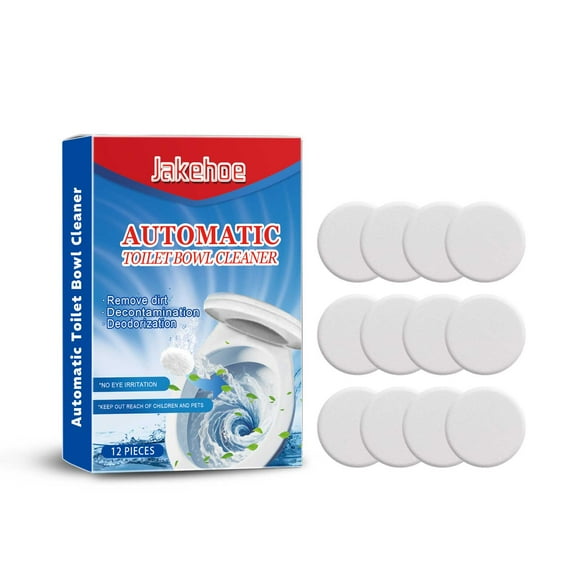 Effervescent Toilet Cleaner Tablets - Fast Stain Removal, Long-Lasting Freshness, 12 Pack