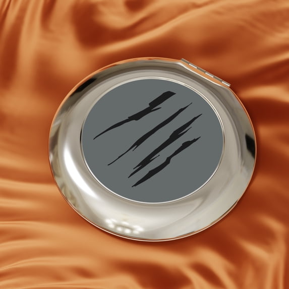 Effete Feline Claw Marks Compact Travel Mirror