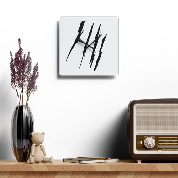 Effete Feline Claw Marks Scratch Acrylic Wall Clock
