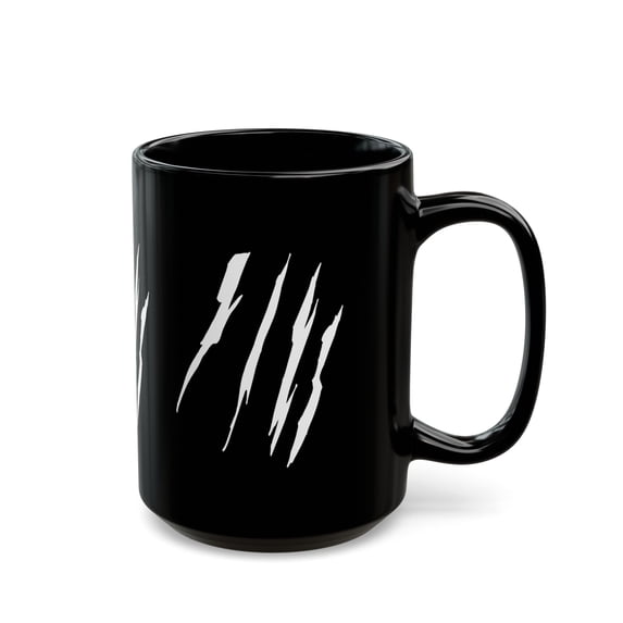 Effete Feline Claw Marks Scratch Black Mug (11oz, 15oz)