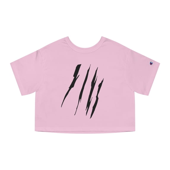Effete Feline Claw Marks Scratch Champion Women's Heritage Cropped T-Shirt