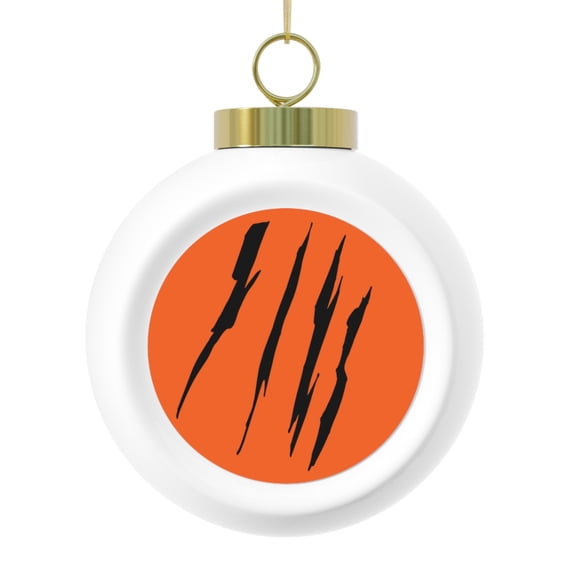 Effete Feline Claw Marks Scratch Christmas Ball Ornament