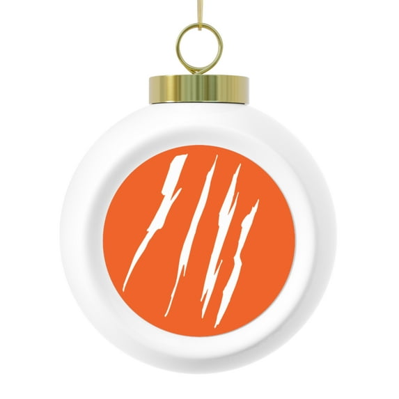 Effete Feline Claw Marks Scratch Christmas Ball Ornament