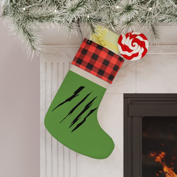 Effete Feline Claw Marks Scratch Christmas Stocking