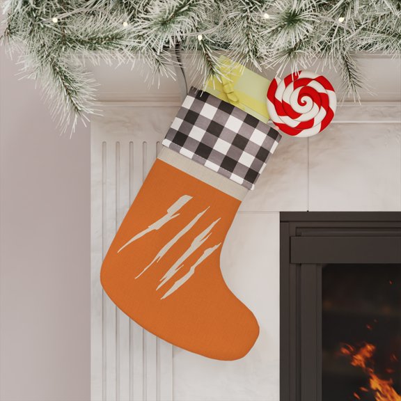 Effete Feline Claw Marks Scratch Christmas Stocking