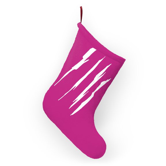 Effete Feline Claw Marks Scratch Christmas Stocking