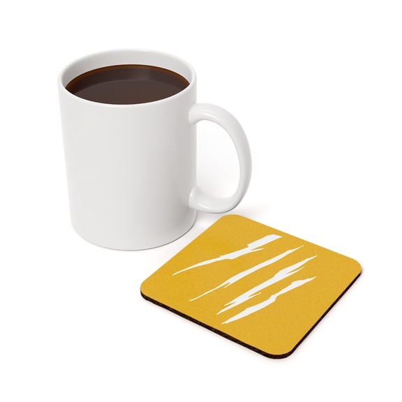 Effete Feline Claw Marks Scratch Cork Back Coasters