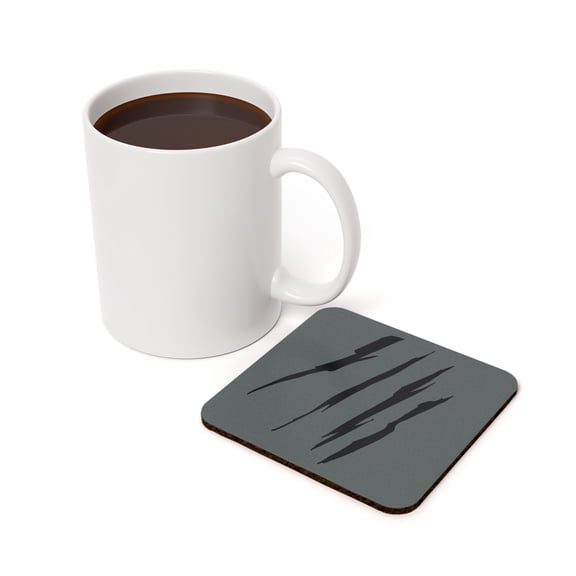 Effete Feline Claw Marks Scratch Cork Back Coasters