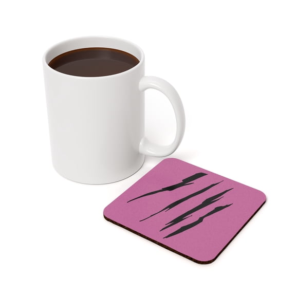 Effete Feline Claw Marks Scratch Cork Back Coasters