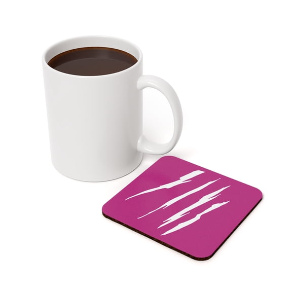 Effete Feline Claw Marks Scratch Cork Back Coasters