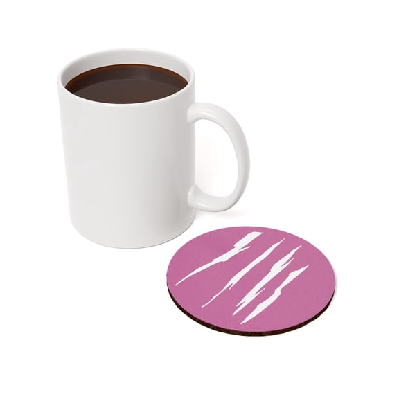 Effete Feline Claw Marks Scratch Cork Back Coasters