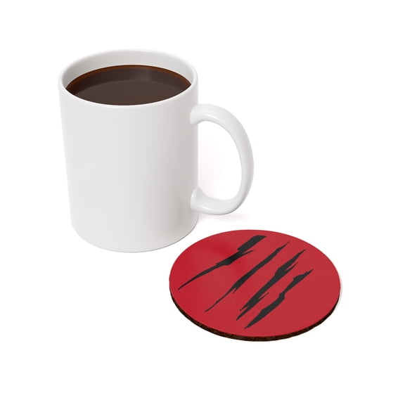 Effete Feline Claw Marks Scratch Cork Back Coasters