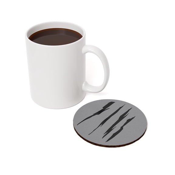 Effete Feline Claw Marks Scratch Cork Back Coasters