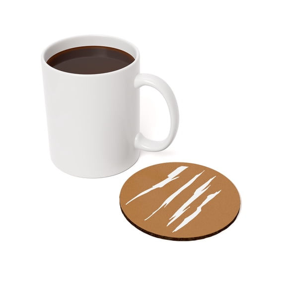 Effete Feline Claw Marks Scratch Cork Back Coasters