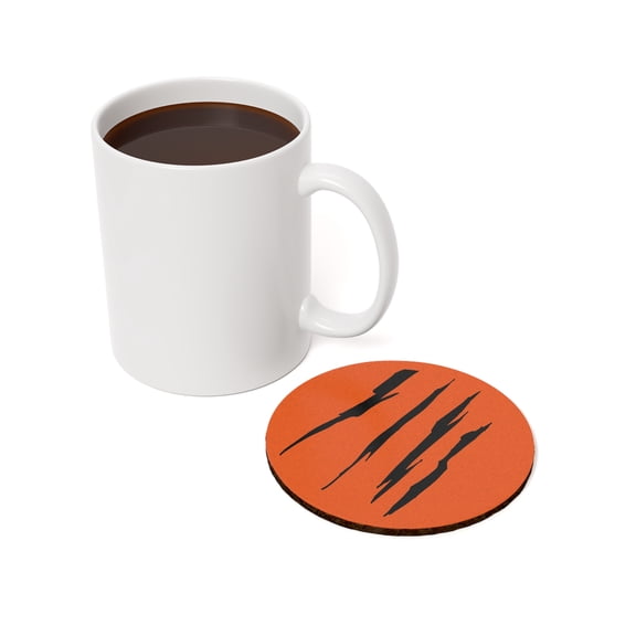 Effete Feline Claw Marks Scratch Cork Back Coasters