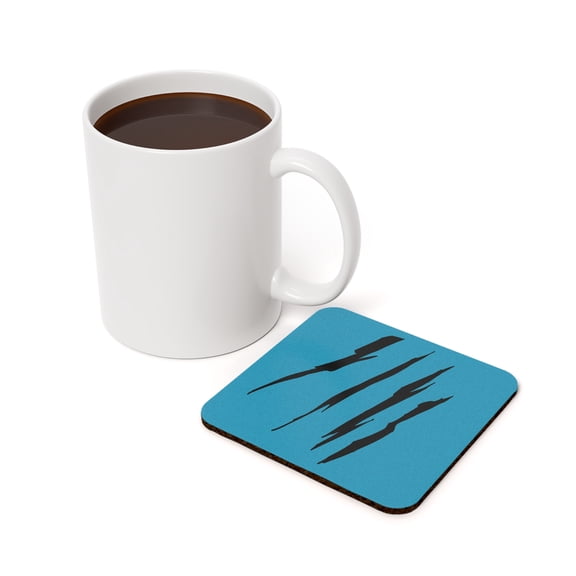 Effete Feline Claw Marks Scratch Cork Back Coasters