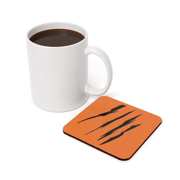 Effete Feline Claw Marks Scratch Cork Back Coasters