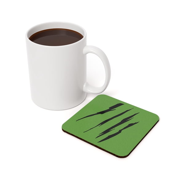 Effete Feline Claw Marks Scratch Cork Back Coasters