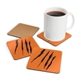 thumbnail image 1 of Effete Feline Claw Marks Scratch Corkwood Coasters Set, 1 of 6