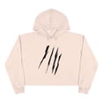 thumbnail image 1 of Effete Feline Claw Marks Scratch Crop Hoodie, 1 of 3