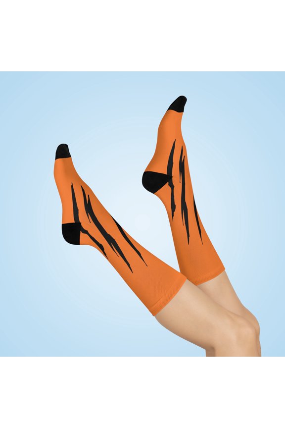 Effete Feline Claw Marks Scratch Cushioned Crew Socks