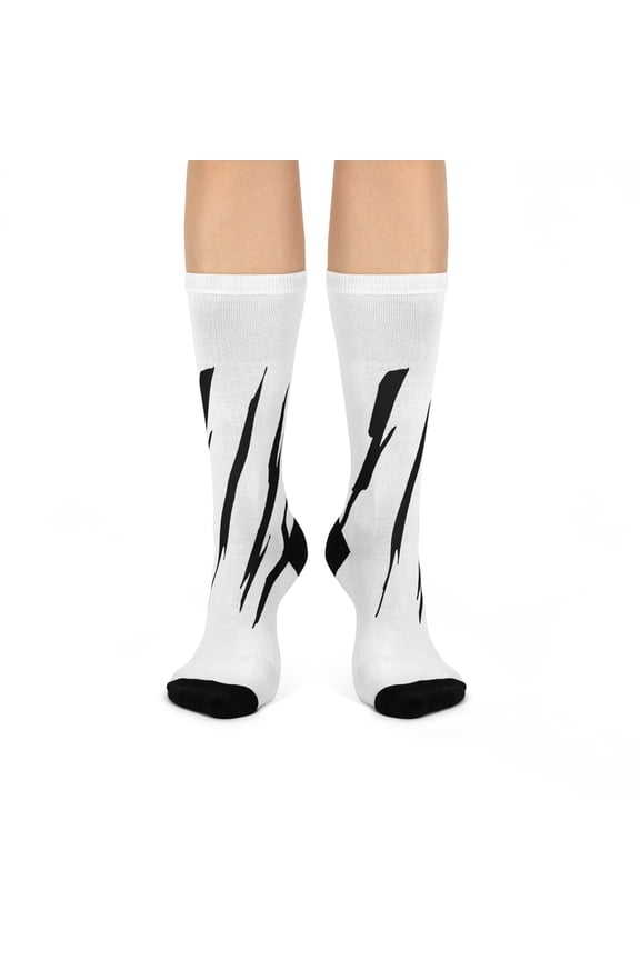 Effete Feline Claw Marks Scratch Cushioned Crew Socks