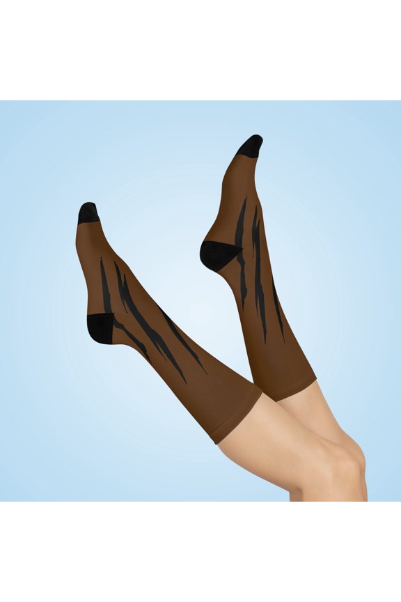 Effete Feline Claw Marks Scratch Cushioned Crew Socks