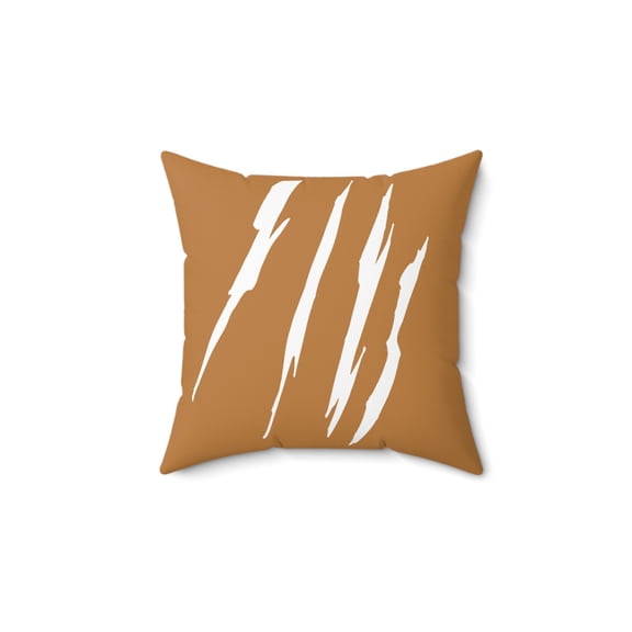 Effete Feline Claw Marks Scratch Faux Suede Square Pillow