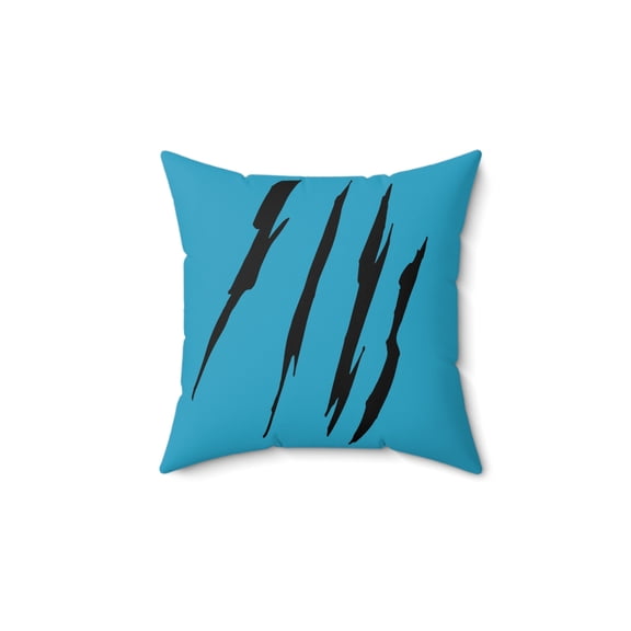 Effete Feline Claw Marks Scratch Faux Suede Square Pillow