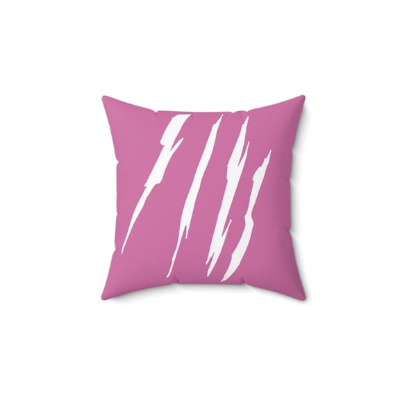 Effete Feline Claw Marks Scratch Faux Suede Square Pillow