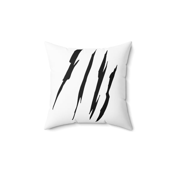 Effete Feline Claw Marks Scratch Faux Suede Square Pillow