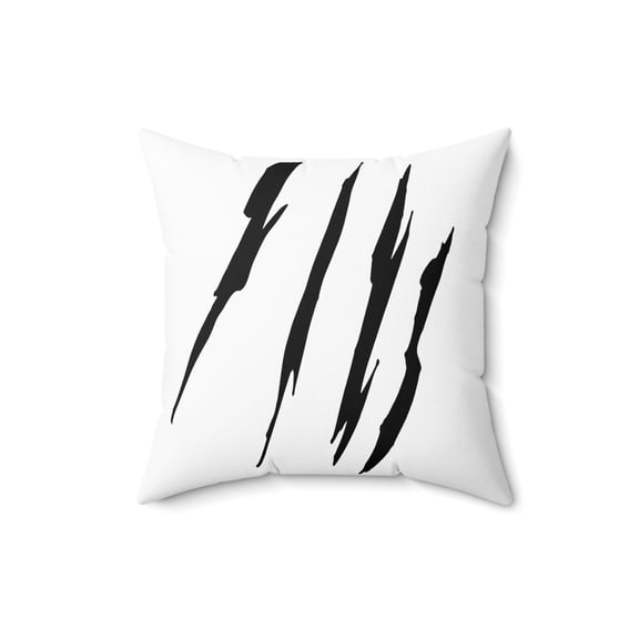 Effete Feline Claw Marks Scratch Faux Suede Square Pillow