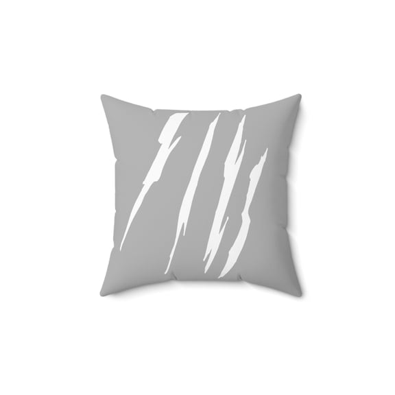 Effete Feline Claw Marks Scratch Faux Suede Square Pillow