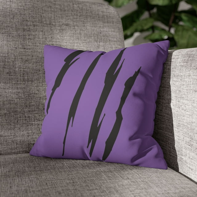 Effete Feline Claw Marks Scratch Faux Suede Square Pillowcase