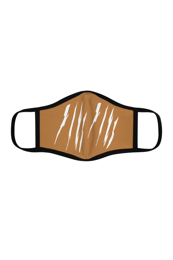 Effete Feline Claw Marks Scratch Fitted Polyester Face Mask