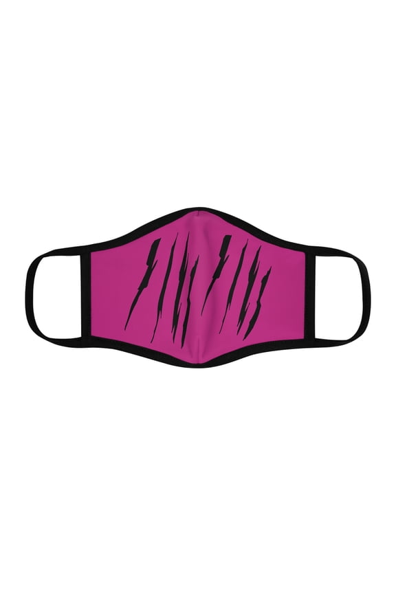 Effete Feline Claw Marks Scratch Fitted Polyester Face Mask