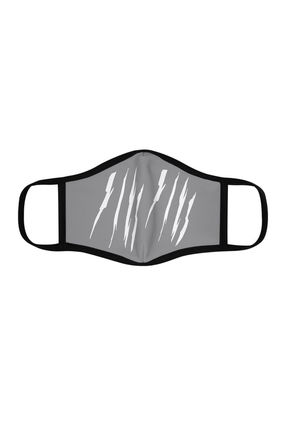 Effete Feline Claw Marks Scratch Fitted Polyester Face Mask