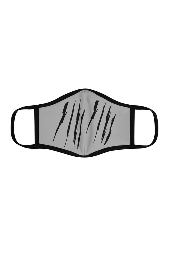 Effete Feline Claw Marks Scratch Fitted Polyester Face Mask