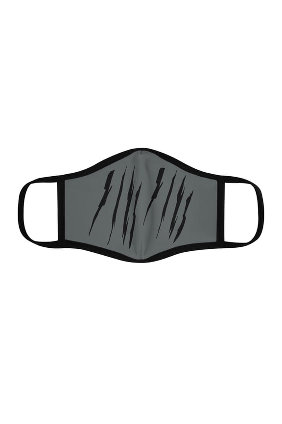 Effete Feline Claw Marks Scratch Fitted Polyester Face Mask