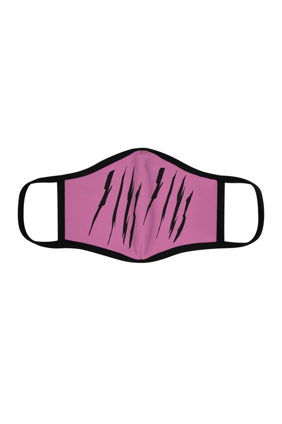 Effete Feline Claw Marks Scratch Fitted Polyester Face Mask
