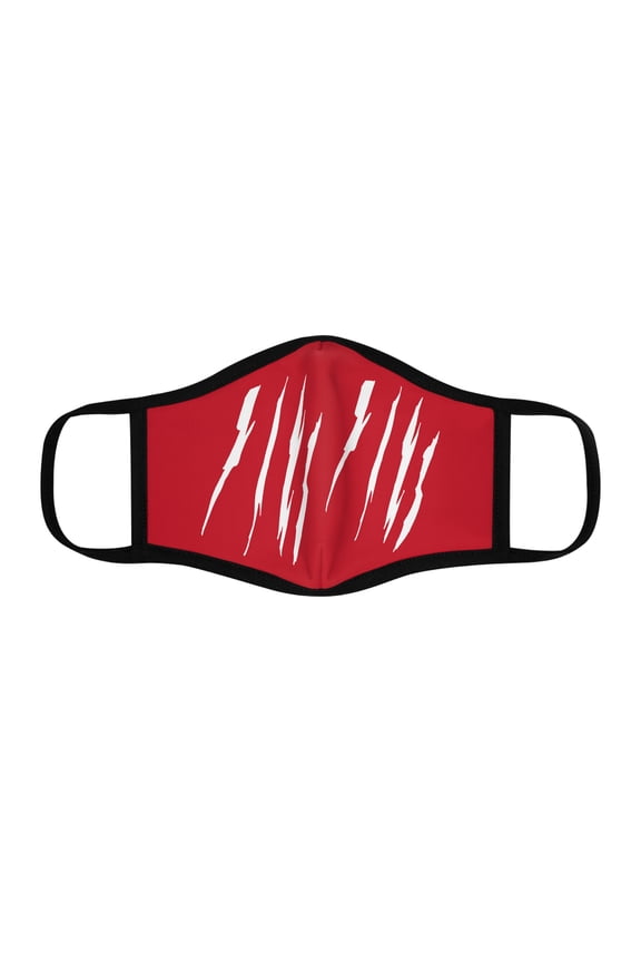 Effete Feline Claw Marks Scratch Fitted Polyester Face Mask