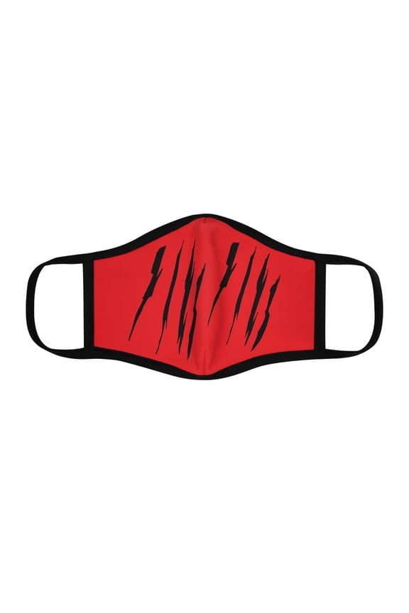 Effete Feline Claw Marks Scratch Fitted Polyester Face Mask