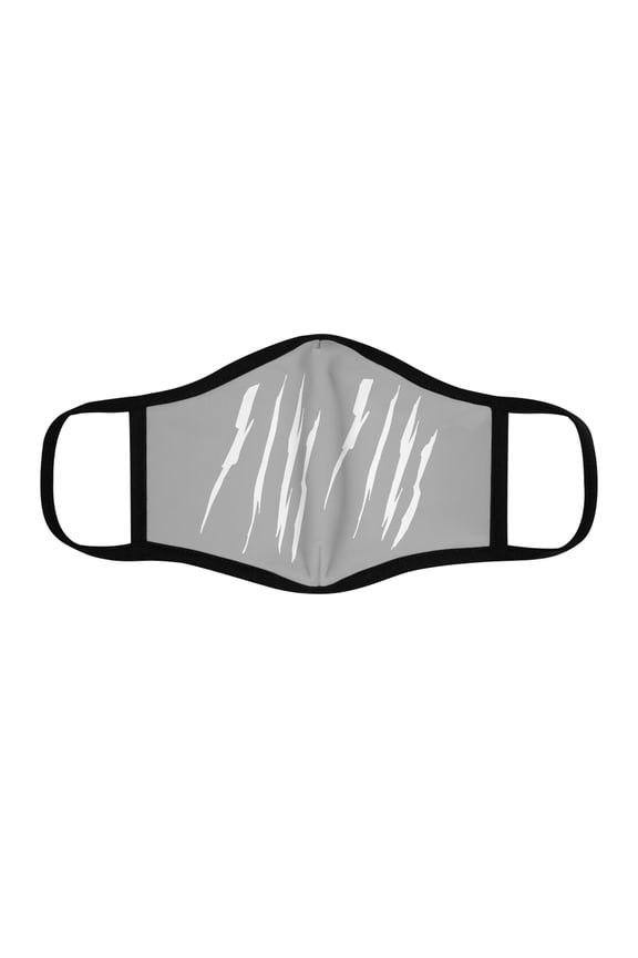 Effete Feline Claw Marks Scratch Fitted Polyester Face Mask