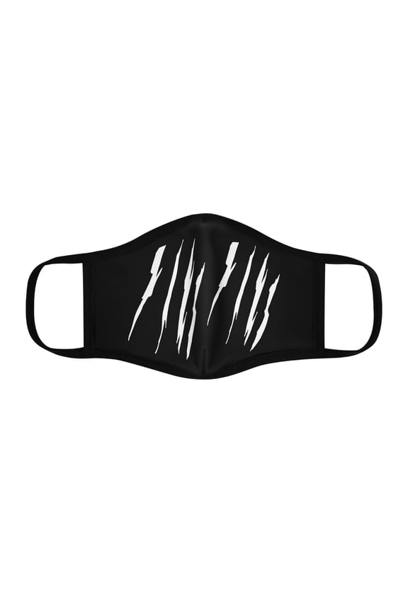 Effete Feline Claw Marks Scratch Fitted Polyester Face Mask