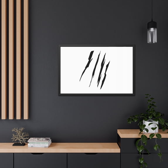 Effete Feline Claw Marks Scratch Framed Posters