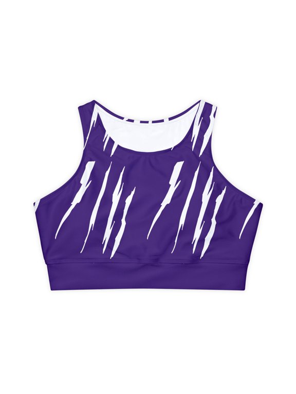 Effete Feline Claw Marks Scratch Fully Lined Padded Sports Bra (AOP)