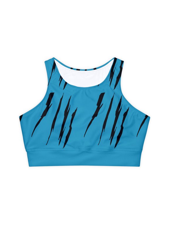 Effete Feline Claw Marks Scratch Fully Lined Padded Sports Bra (AOP)